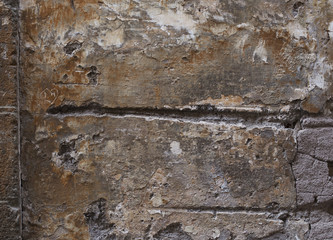 Antique textured wall from stone in Rome