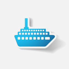 Paper clipped sticker:  Isolated illustration icon vector