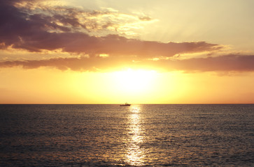 beautiful sunset on the beach in Florida. Florida Keys. Vacation