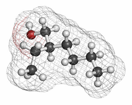 2-ethylhexanol (2-EH) molecule. 