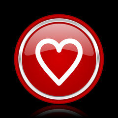 heart red glossy web icon