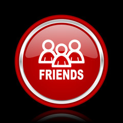 friends red glossy web icon