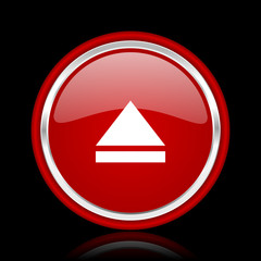eject red glossy web icon
