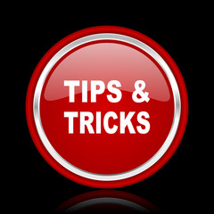 tips tricks red glossy web icon