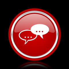 forum red glossy web icon