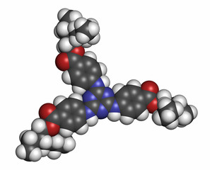 Ethylhexyl triazone sunscreen molecule (UV filter). 