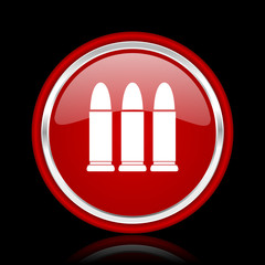 ammunition red glossy web icon