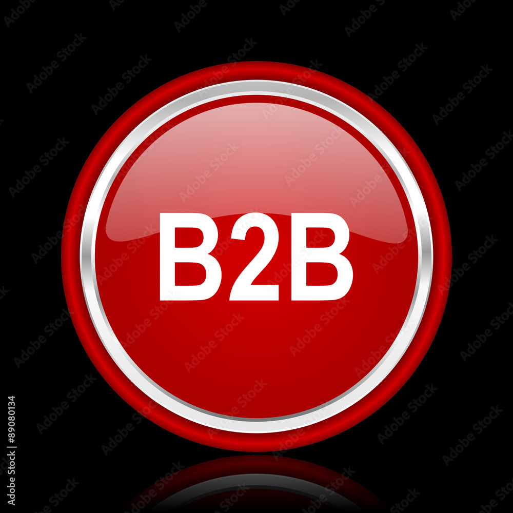 Poster b2b red glossy web icon
