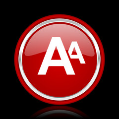 alphabet red glossy web icon