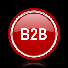 b2b red glossy web icon