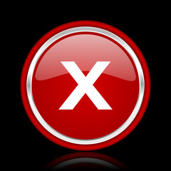 cancel red glossy web icon