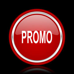 promo red glossy web icon