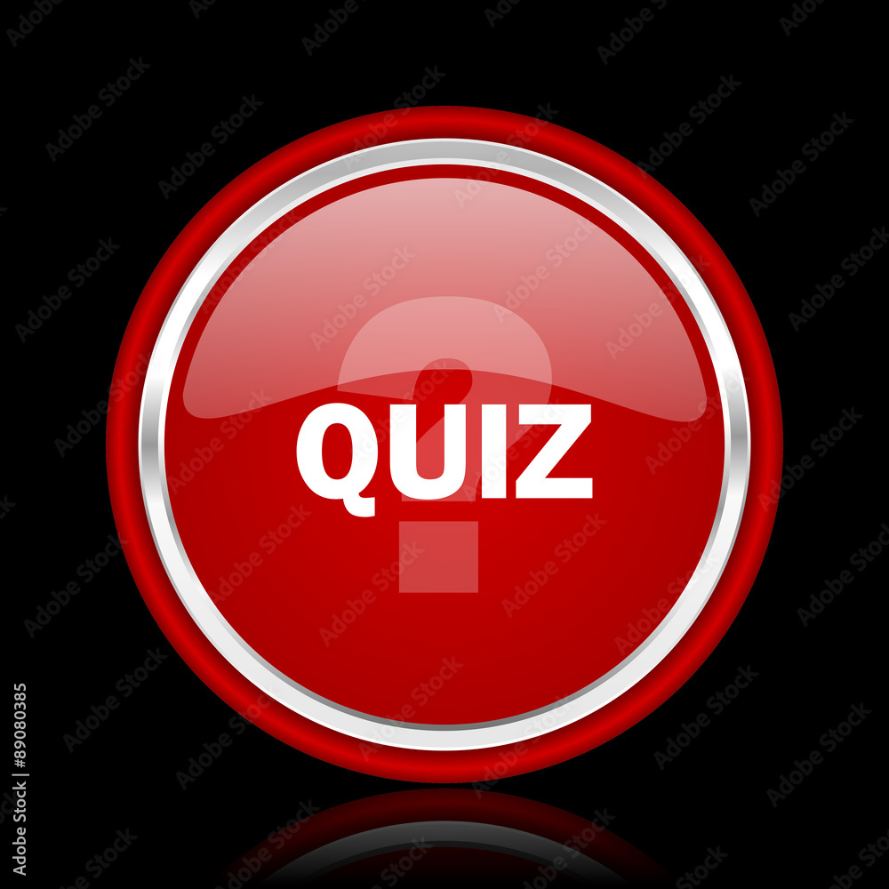 Poster quiz red glossy web icon