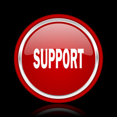 support red glossy web icon