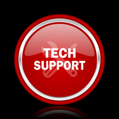 technical support red glossy web icon