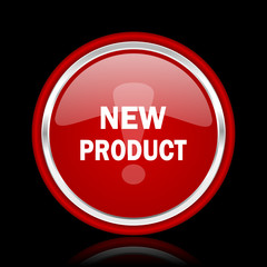 new product red glossy web icon