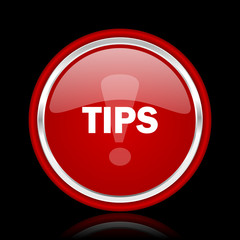 tips red glossy web icon