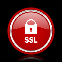 ssl red glossy web icon