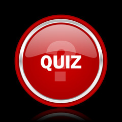quiz red glossy web icon