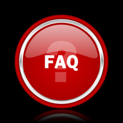 faq red glossy web icon