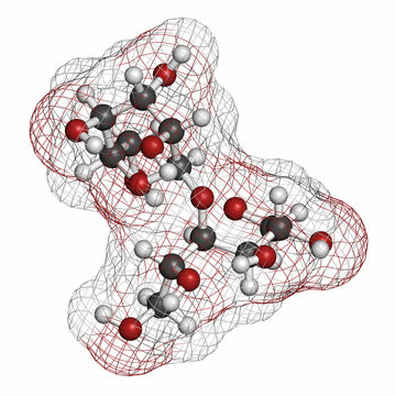 Maltitol sugar alcohol sweetener molecule. 