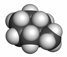 Methylcyclohexane solvent molecule. 