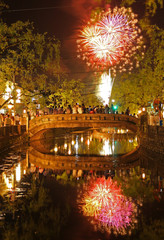 城崎温泉　花火