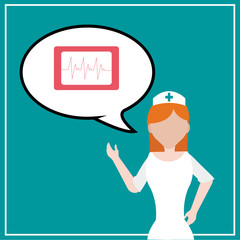 Nurse illustration over color background
