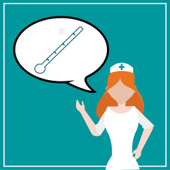 Nurse illustration over color background