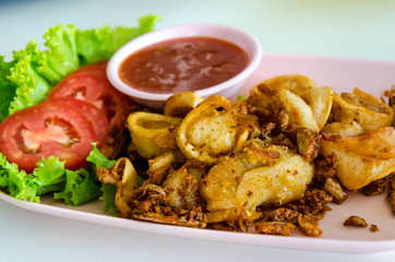 Fried Squids with Turmeric