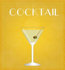 Drinks List Martini with Golden Background EPS10