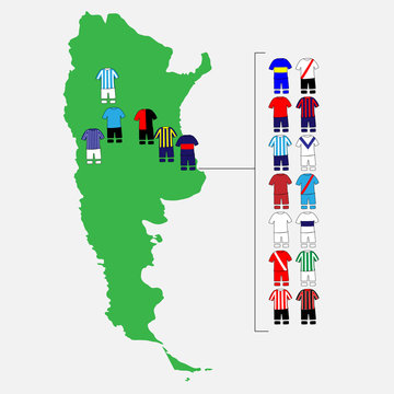 Argentinian League Clubs Map
