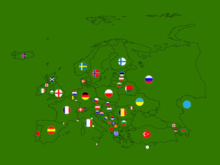 Fototapeta premium Europe Map Circles