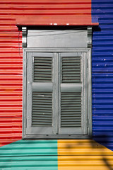 Detail of colored architecture in La Bocca