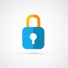 Flat icon of padlock.