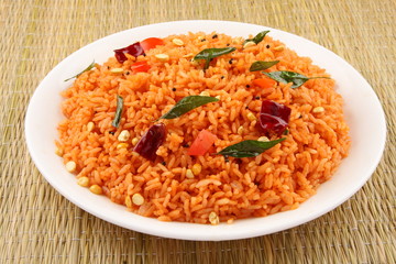 Tasty rice with tomato.