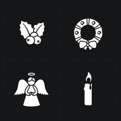 Christmas silhouette icons collection - vector illustration on w
