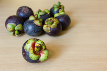 Mangosteen on table