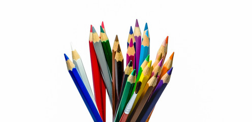 Fototapeta premium Close-Up color pencils in on white background