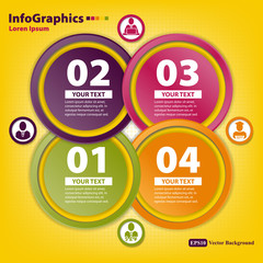 Modern Design template for infographics with four big circles