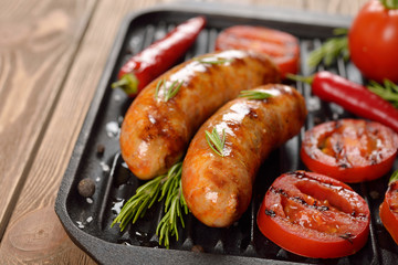 Grilled sausages