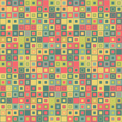 Vector seamless pattern. Consists of geometric elements.The elements have a square shape and different color. Useful as design element for texture, pattern and artistic compositions.