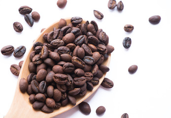 Coffee beans isolated on white background