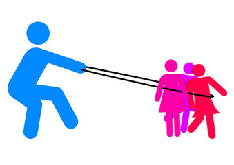 Piktogramm / Mann zieht Frauen an sich / Macho 