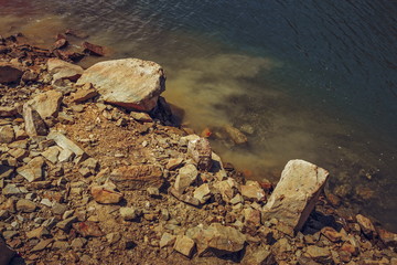 Rocky lake shore