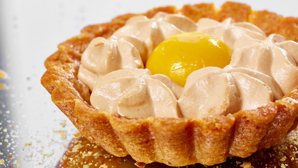 Sweet tartlets filled with cream