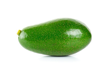 Green avocado isolated on the white background