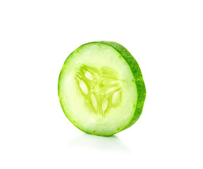 Slice cucumber isolated on the white background
