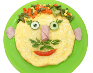 creative egg breakfast for child face form