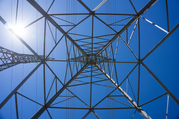 Inside a Metal Electric Tower